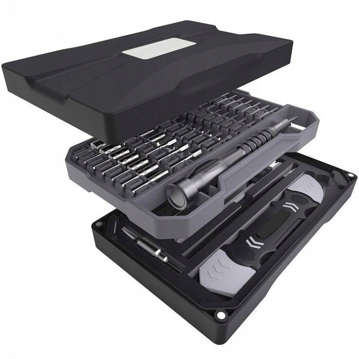 Csavarhúzó készlet 69W1, Jakemy, 57 S2 acél bit, alumínium, tartozékokkal