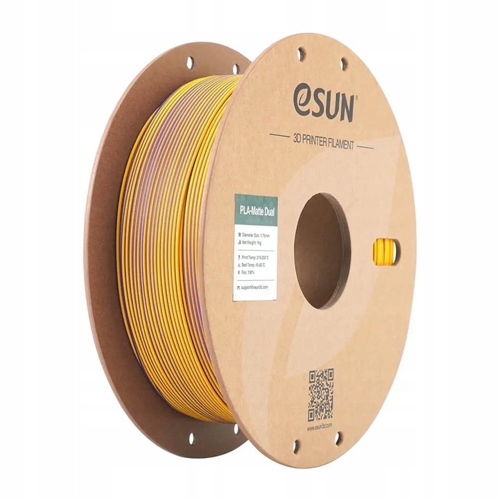 Filament 3D eSUN PLA-Matte Dual 1,75 mm, 1 kg, multicolor, pentru prototipare rapida