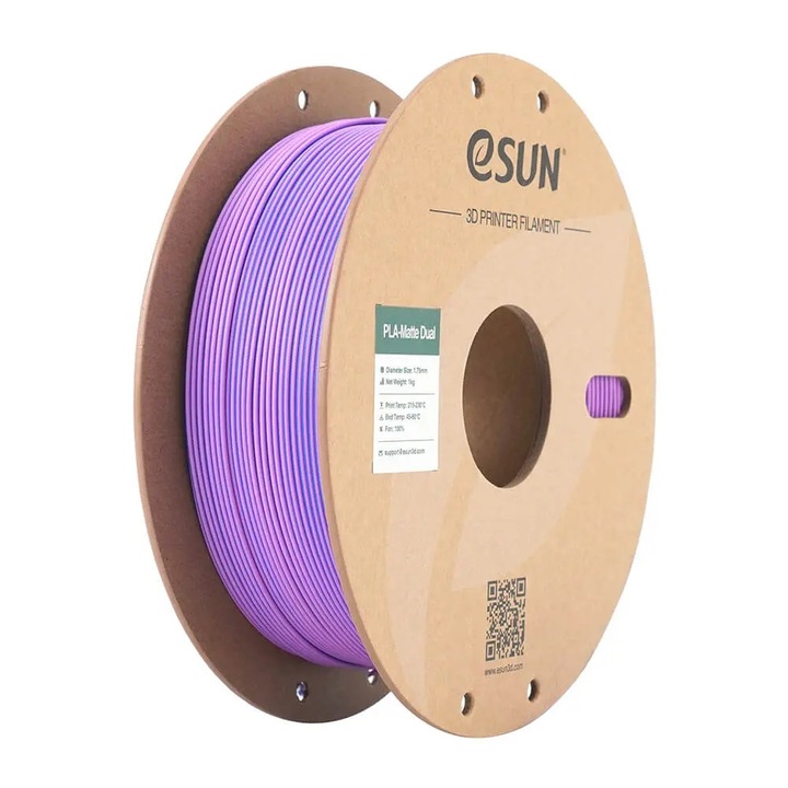 Filament 3D eSUN PLA-Matte Dual 1,75 mm, 1 kg, multicolor, pentru prototipare rapida