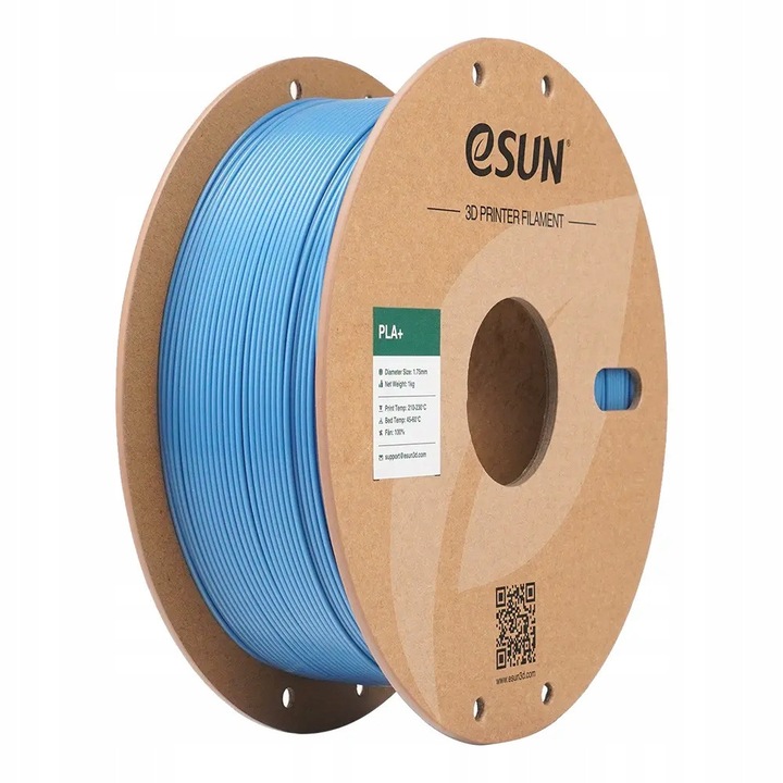 Filament 3D eSun PLA+, 1.75mm, 1kg, Haze Blue, rezistent, suprafata lucioasa