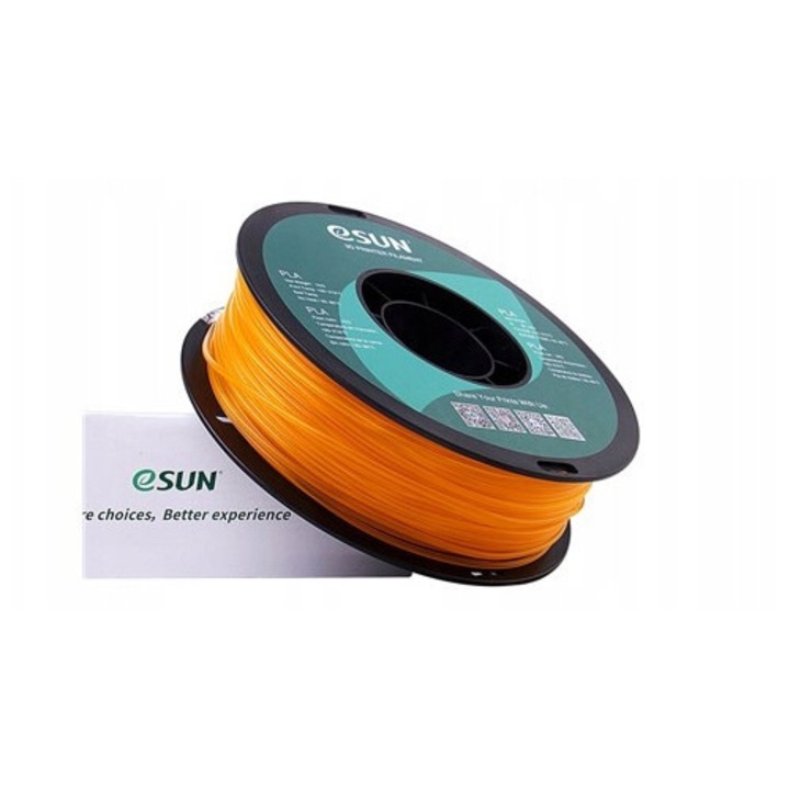 Filament PLA eSun 1.75mm, 1kg, pomaranj cu aspect sticlos