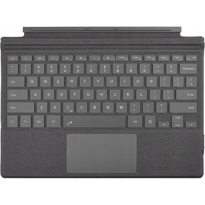 Клавиатура Rii Surface Bluetooth 5.2 с тъчпад, RGB осветление, сив, 29x22,5x0,79см