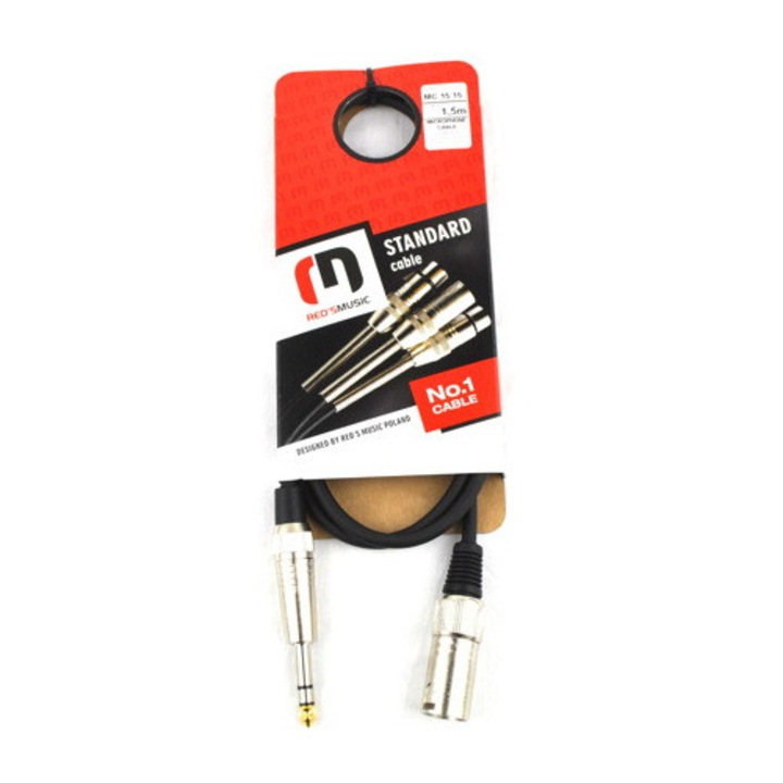 Mikrofonkábel 7m Red's Music jack - XLR, kopásálló, rugalmas