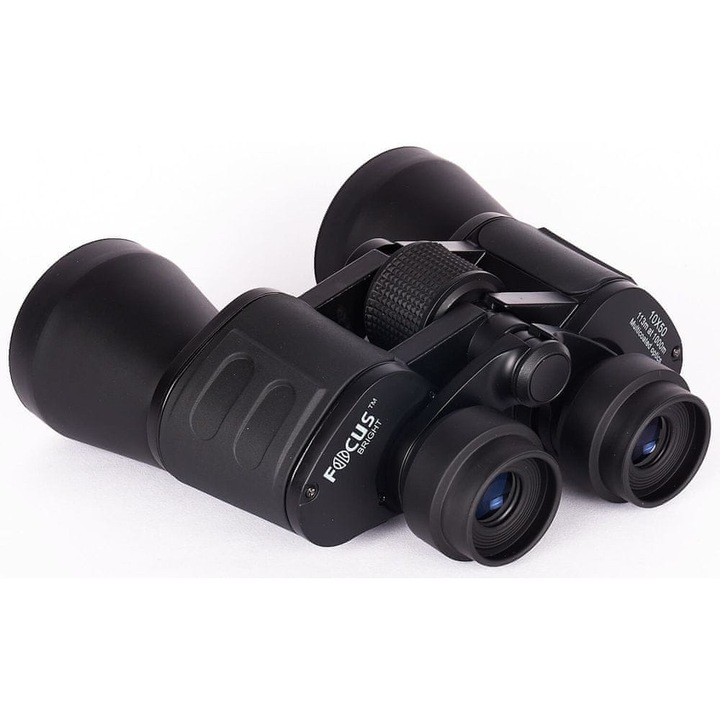 Lorneta FOCUS Bright 10x50, 50mm, neagra, set cu etui si stergatoare