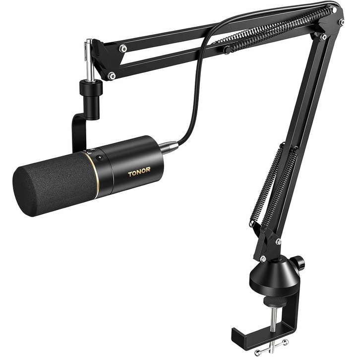 Dinamikus mikrofon Tonor TD510+ USB és XLR kimenettel, frekvencia 50Hz-14kHz, maximális SPL 110dB, Tonor T10 tartókarral