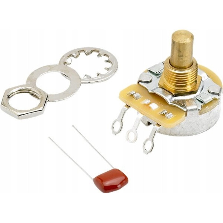 Fender 250K No-Load Potenciométer, tömör, 3/8", tartozékokkal