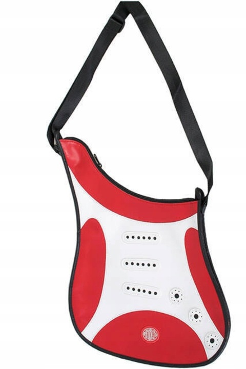 Gitár alakú női táska, piros, 28x36x3cm