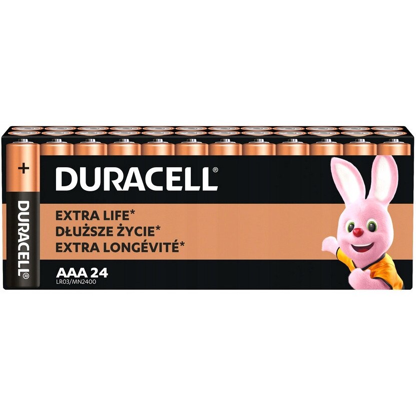 Baterii alcaline Duracell AAA R3, set 48 bucati, 1.5V, inaltime 44.5mm ...