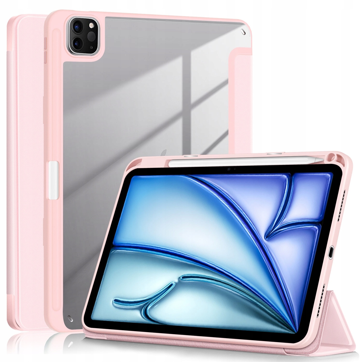 Etui Clear Smart PENCIL + sticla securizata pentru Apple iPad AIR