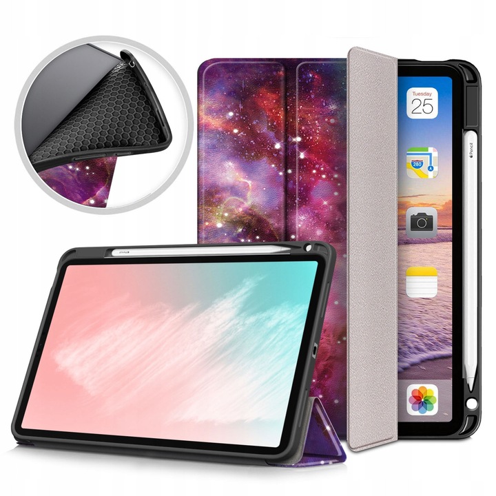Etui Smart Cover pentru Apple iPad AIR 4/5 10.9" si 11" M2/M3, protectie completa, suport pentru rysik, multicolor