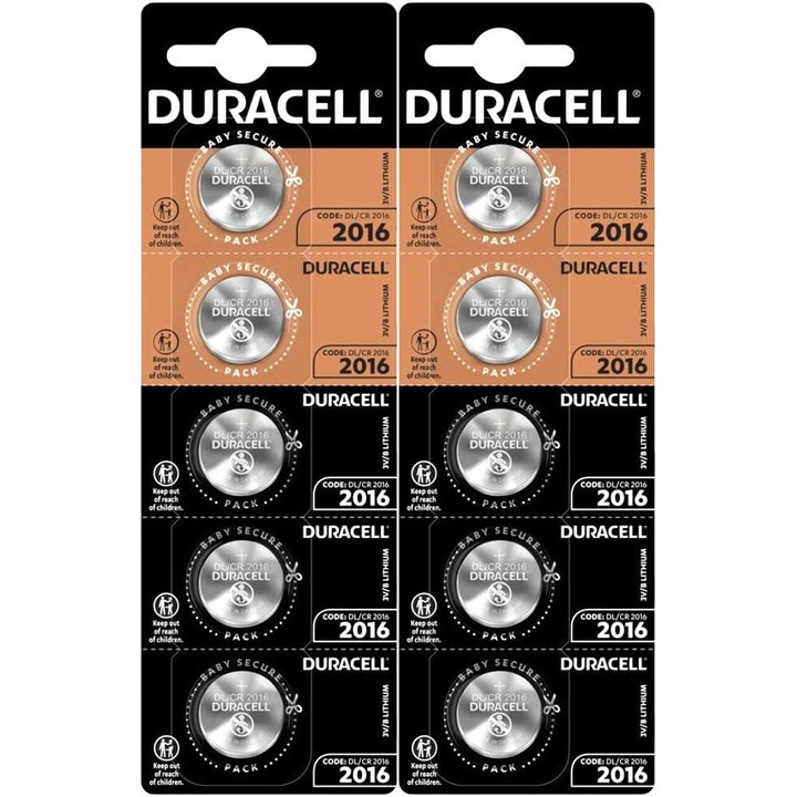 Duracell CR2016 lítium elem készlet, 5 db, 3V, 20x1.6mm, gombelem