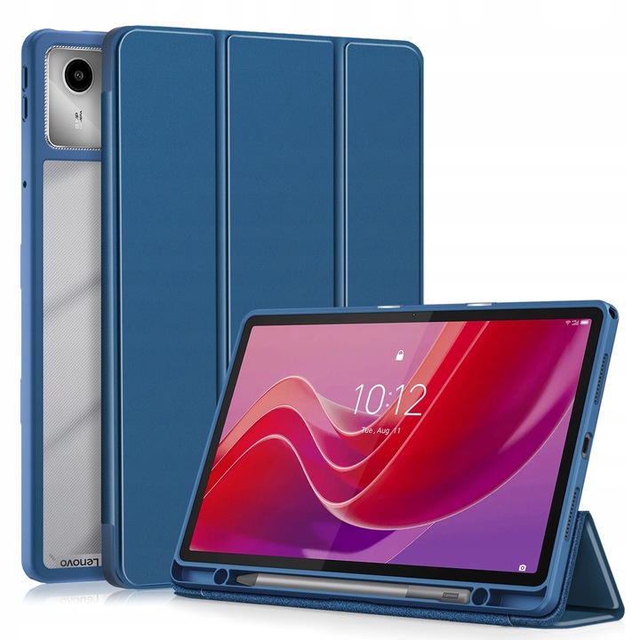 Tabletok tok Lenovo Tab M11 10.95" 11" tablethez, tolltartóval, teljes védelem, sötétkék színben