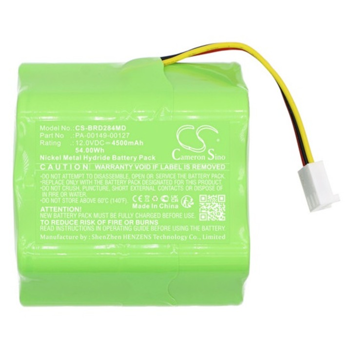 Cameron sino ni-mh akkumulátor, 12v, 4500mAh, kompatibilis bard medsystems pa-00149-00127 zöld-vel