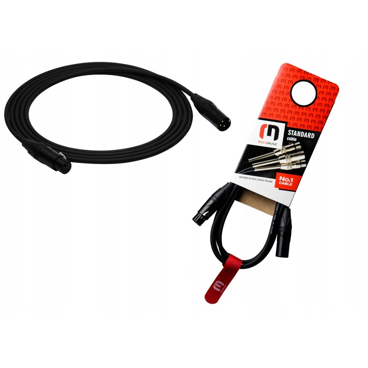 Cablu DMX XLR M - XLR F 5m, Red's Music, 2x0,25mm, 110Ω, 6mm