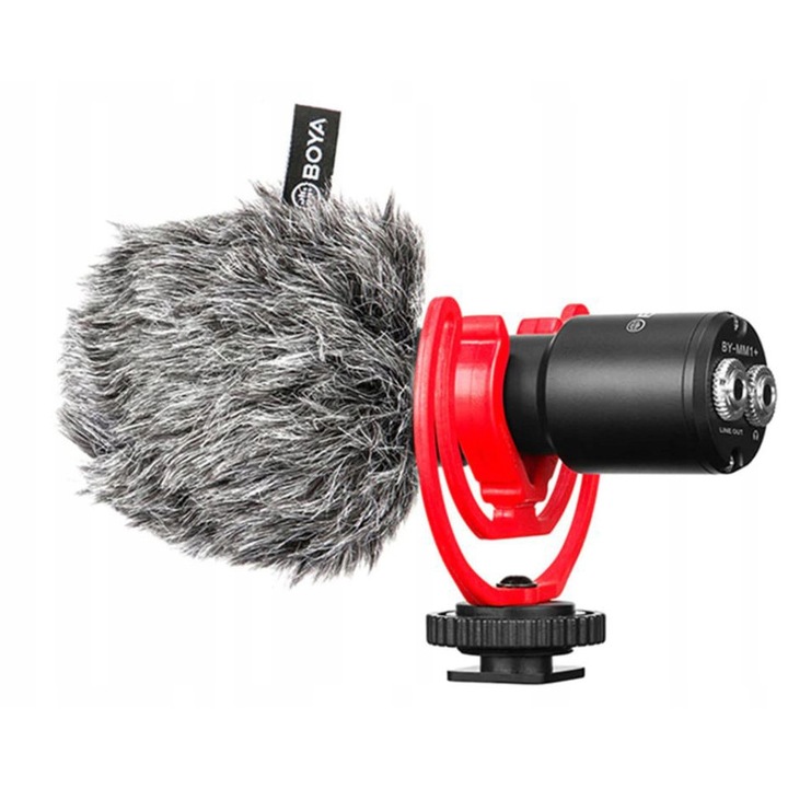 Mikrofon poienosnic BOYA BY-MM1+, superkardioidal, 20-18000 Hz, 26x100mm, set complet