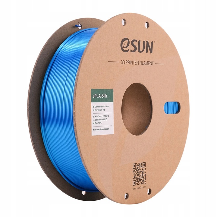 Filament 3D eSun Silk-PLA 1,75mm 1kg, cyan, set
