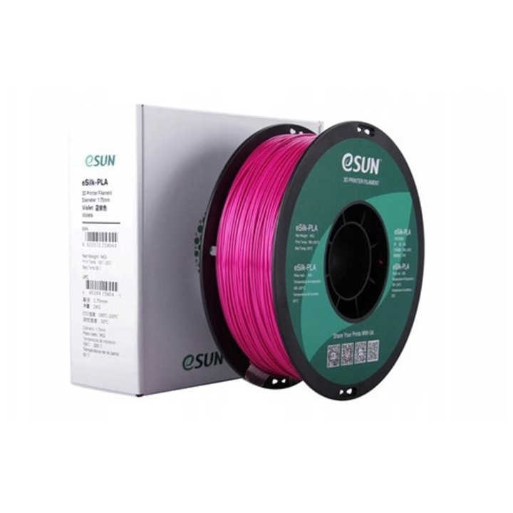 Filament 3D eSun eSilk-PLA 1.75mm, Fioletowy, 1kg