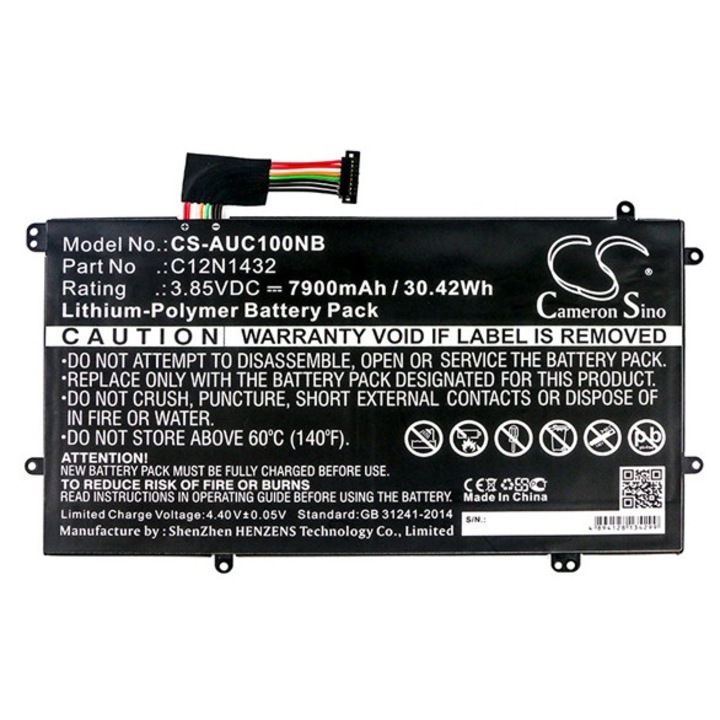 Cameron sino li-polymer akkumulátor, 3.85v, 7900mAh, kompatibilis asus c12n1432 -vel