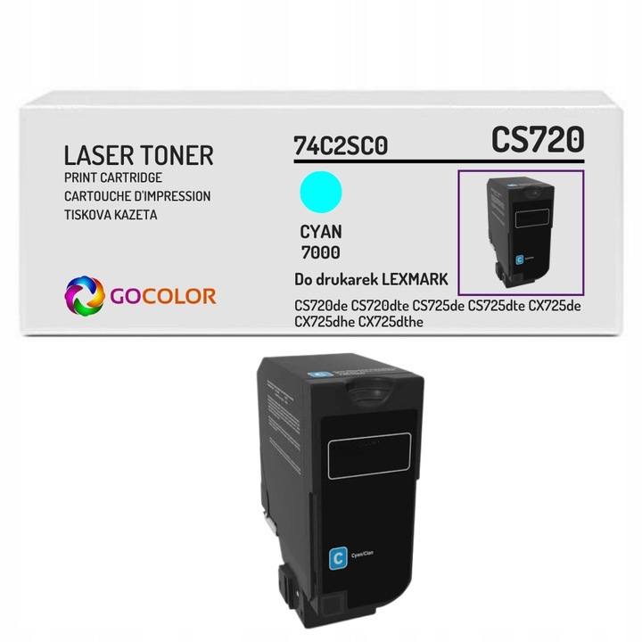 Тонер Gocolor 74C2SC0 циан за Lexmark CX725, CS720, CS725