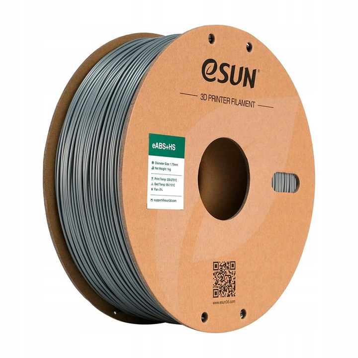 Филамент 3D eSun ABS+HS 1.75mm 1кг, сребрист, топлоустойчив, полируем с ацетон