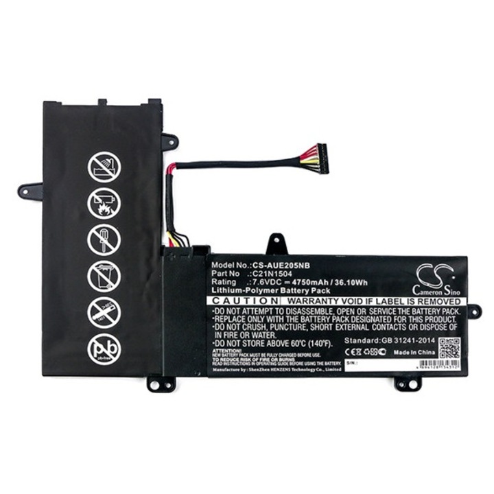 Cameron sino li-polymer akkumulátor, 7.6v, 4750mAh, kompatibilis asus c21n1504 -vel