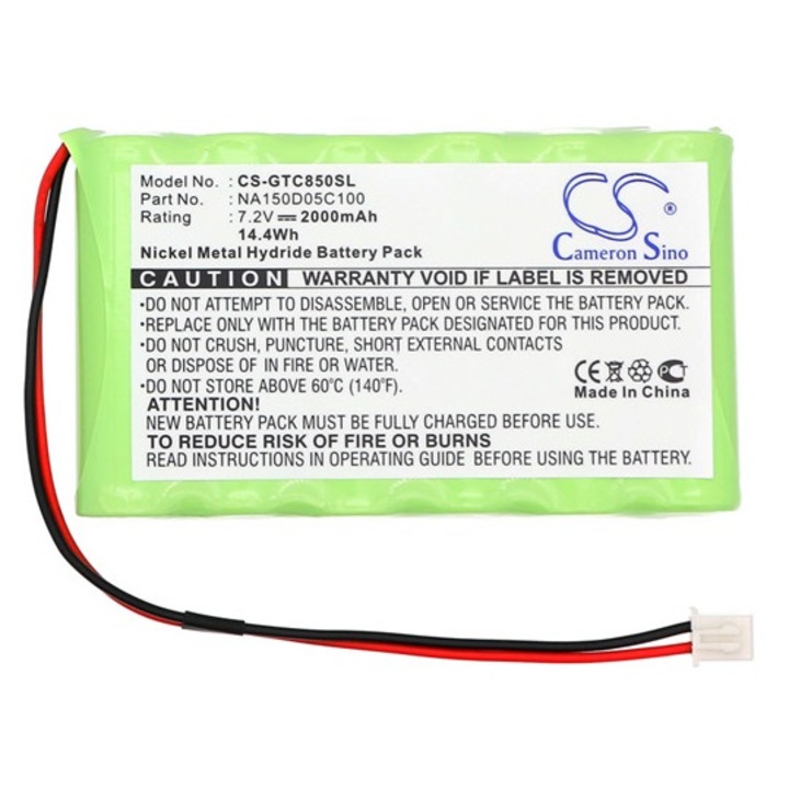 Cameron sino ni-mh akkumulátor, 7.2v, 2000mAh, kompatibilis graetz na150d05c100 zöld-vel