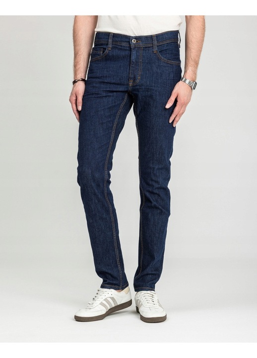 Mustang, Oregon szűkülő szárú slim fit pamut farmernadrág középmagas derékrésszel, Kék