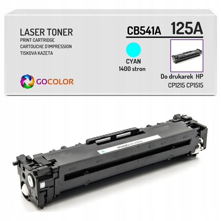 Тонер Gocolor 125A CB541A за лазерни принтери, циан, съвместим с HP Color LaserJet CM1312, CP1215, CP1515n