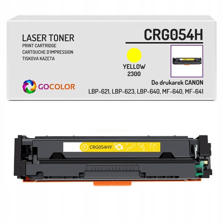 Тонер Gocolor CRG-054HY съвместим с Canon i-SENSYS, жълт, 1000 страници