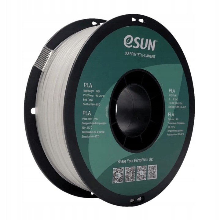 Filament 3D eSun PLA+, 1.75mm, 1000g, gri-albastru fluorescent, biodegradabil, luminescent