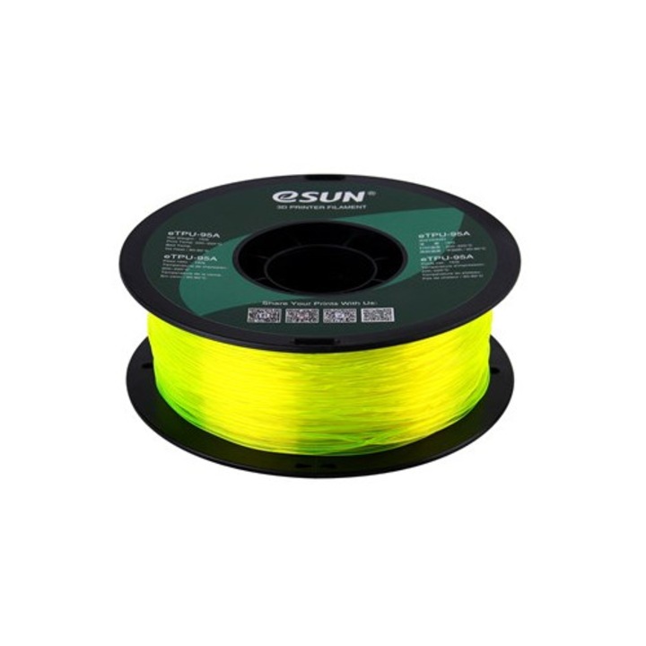 Filament 3D eSun eTPU-95A Transparent Zolty 1.75mm 1kg