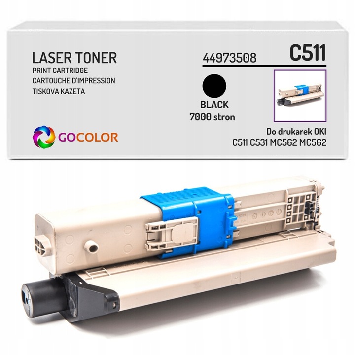 Toner XL Gocolor за принтери OKI C511dn, C531dn, MC562dn, черен, 7000 страници, гланц