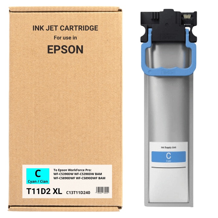 Gocolor T11D2 XL cián tintapatron, kompatibilis Epson WorkForce WF-C5890DWF, WF-C5390DW, 5.000 oldal kapacitás