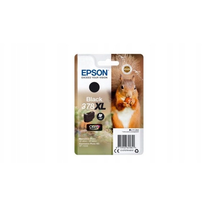 EPSON 378XL tintapatron, fekete, 11.2ml, 500 oldal