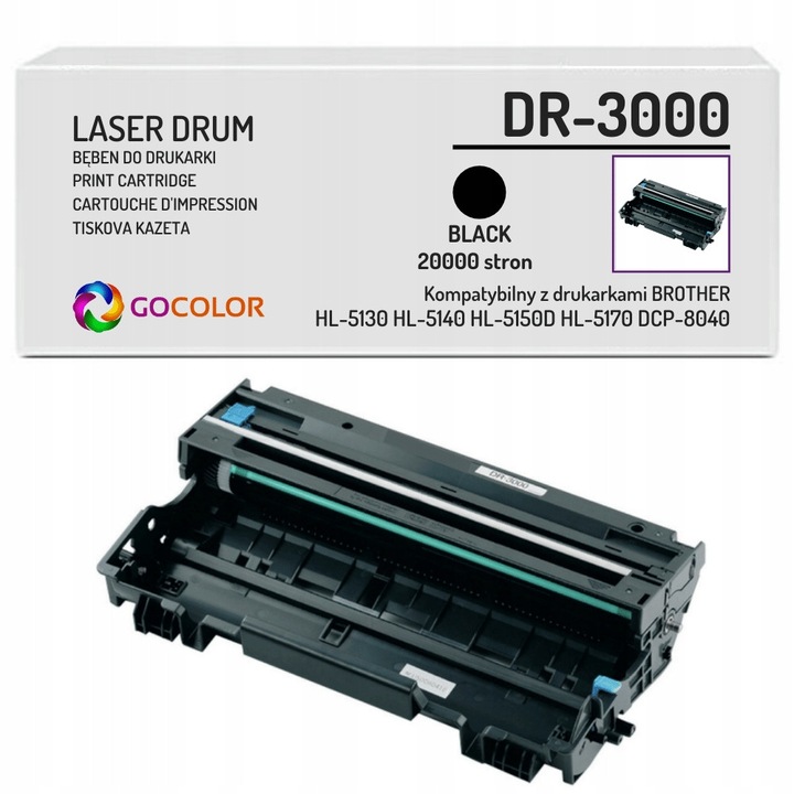 Барабан за лазерни принтери Gocolor DR-3000, съвместим с Brother DCP-8040, HL-5150, MFC-8440, черен, комплект