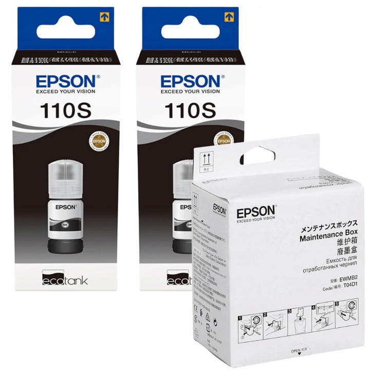 Epson 110S T01L1 C13T01L14A nyomtatópatron készlet + C13T04D100 karbantartó doboz