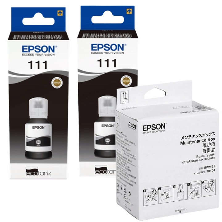 Epson 111 T03M1 C13T03M140 tintapatron készlet + C13T04D100 karbantartó doboz