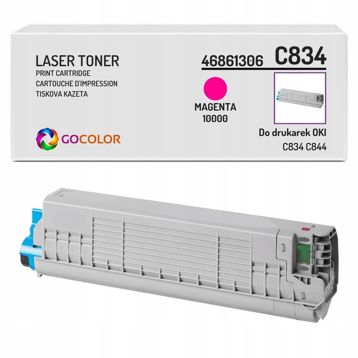 Toner Gocolor 46861306 Magenta pentru imprimante OKI C834, C844, 10000 pagini, glossy