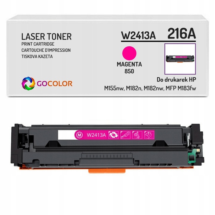 Тонер Gocolor 216A Magenta, 850 страници, съвместим с HP Color LaserJet Pro M155nw, M182n, M182nw, MFP M183fw