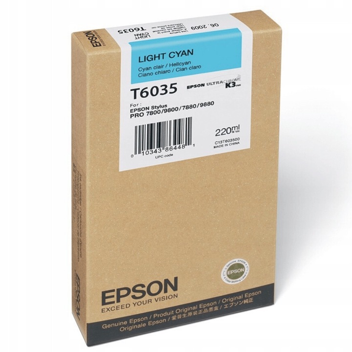 Eredeti T6035 világos cián EPSON tinta tintasugaras nyomtatópatronokhoz