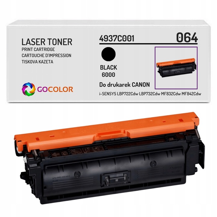 Тонер Gocolor 064BK 4937C001 черен съвместим за принтери Canon i-SENSYS LBP722Cdw, MF832Cdw, 6000 страници