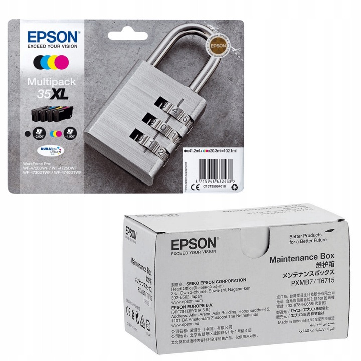 Epson 35XL C13T35964010 tintapatron készlet + C13T671500 karbantartó doboz