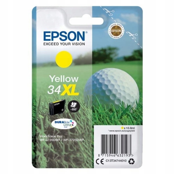 Vásároljon eredeti Epson 34XL tintapatron készletet, sárga, 10.8ml, WorkForce Pro WF-3720DWF/WF-3725DWF nyomtatókhoz