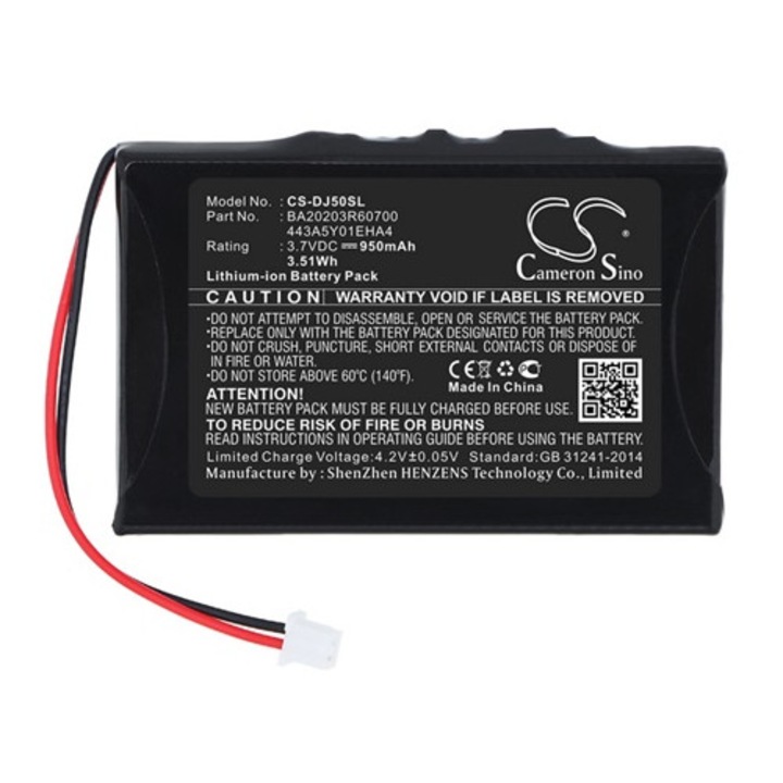 Cameron sino li-ion akkumulátor, 3.7v, 950mAh, kompatibilis dell ba20203r60700 -vel