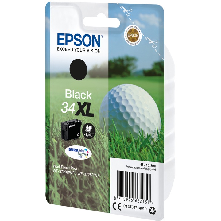 Eredeti Epson 34XL tintapatron, 16.3ml, fekete