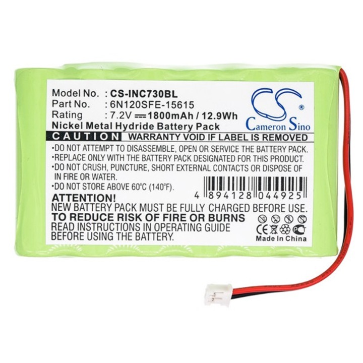 Cameron sino ni-mh akkumulátor, 7.2v, 1800mAh, kompatibilis ingenico 6n120sfe-15615 fehér-vel