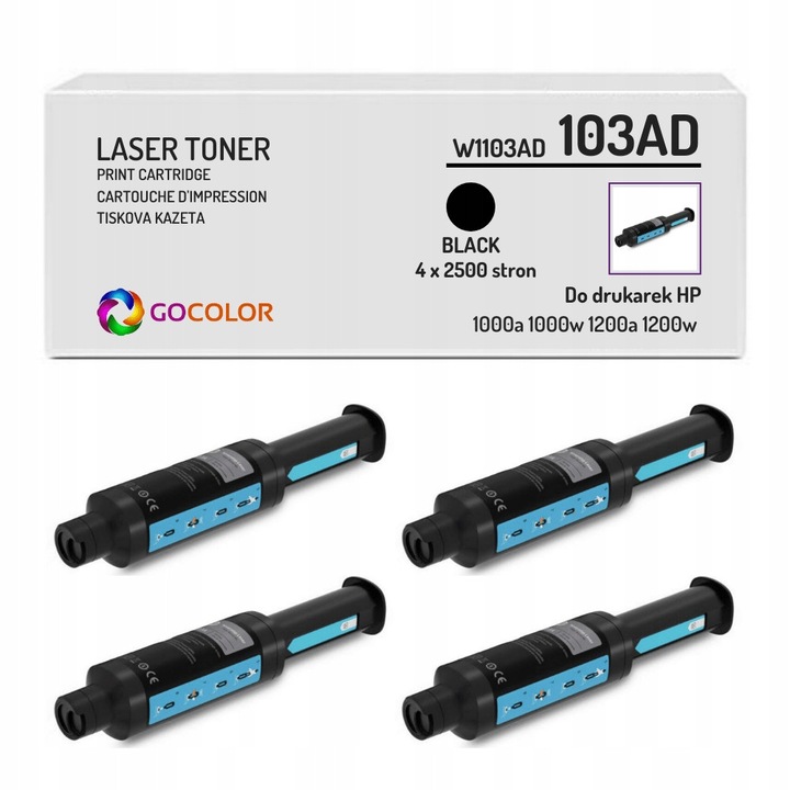 Set 4 Tonere Gocolor W1103A, compatibile HP Neverstop Laser, negru, 2500 pagini fiecare