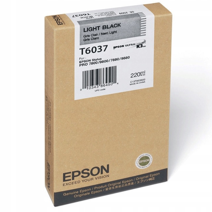 Eredeti EPSON T6037 világosfekete tinta tintasugaras nyomtatópatronokhoz