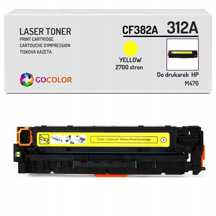 Тонер Gocolor CF382A за лазерни принтери, жълт, съвместим с HP Color LaserJet Pro M476dn M476dw M476nw