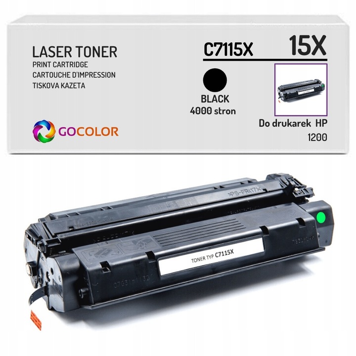 Тонер Gocolor C7115X за лазерни принтери HP, черен, 15X
